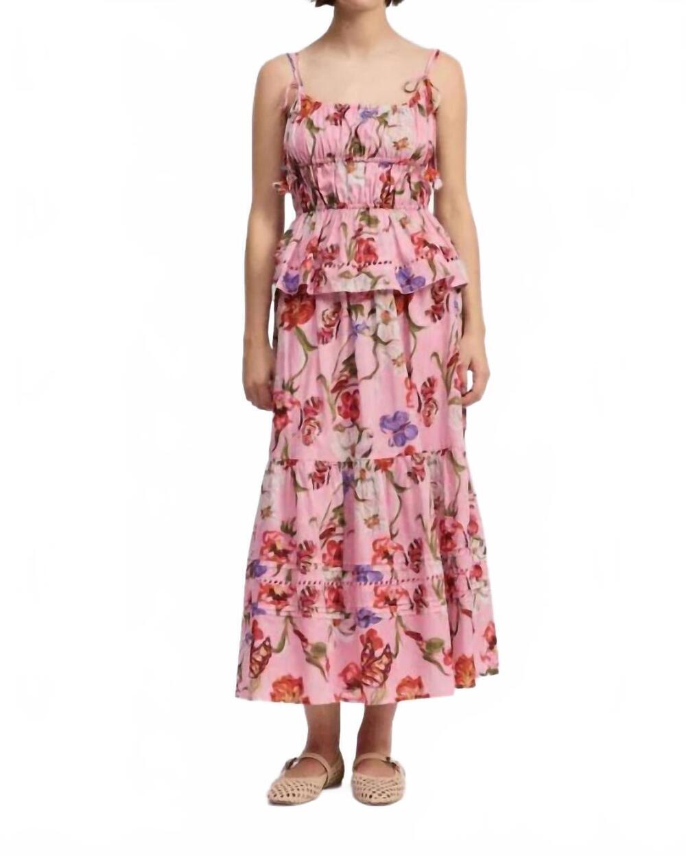 NEW EN SAISON women's celeste peplum top in pink